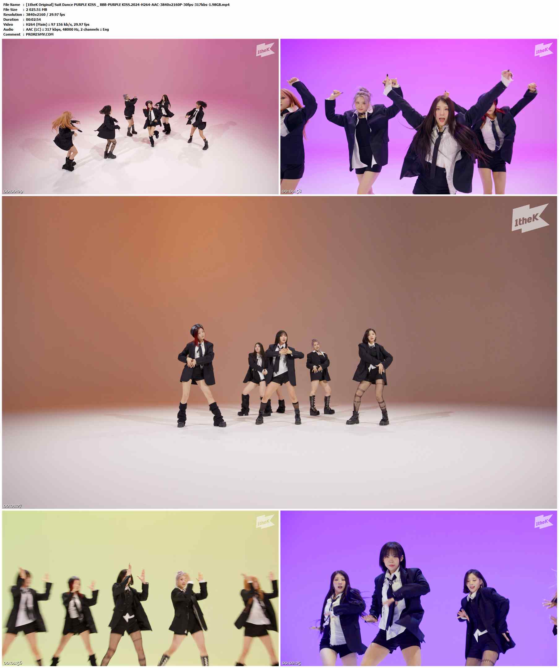 [1theK Original] Suit Dance PURPLE KISS - BBB-PURPLE KISS.2024-H264-AAC-3840x2160P-30fps-317kbs-1.98GB官方MV_高清MV